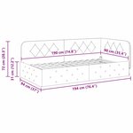 vidaXL Cadre de lit d'angle Gris foncé 90 x 190 cm Velours