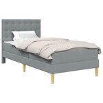 vidaXL Cadre de lit avec matelas Gris clair 90 x 190 cm Tissu