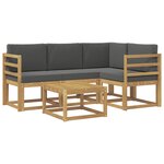 vidaXL Ensemble de canapés d'extérieur 5 pc Blanc et anthracite