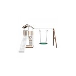 AXI Beach Tower avec balancoire nid  Marron Blanc Toboggan Blanc