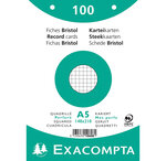 Paquet de 100 Fiches BRIST.BLC 148/210 5X5 PERF.S/FILM x 10 EXACOMPTA