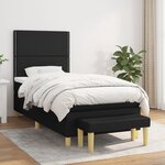 vidaXL Sommier à lattes de lit avec matelas Noir 90x200 cm Tissu