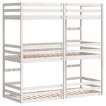 vidaXL Lit superposé triple blanc 90x200 cm bois de pin massif