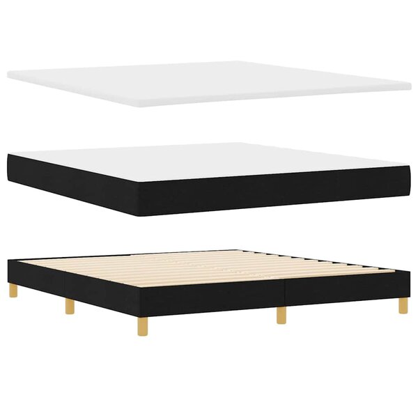 vidaXL Lit à Ressorts avec Matelas Crème 90x200 cm Tissu Noir