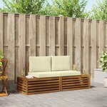 vidaXL 2 pc Ensemble de canapés d'extérieur Naturel et Crème