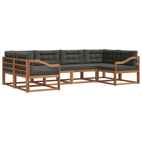 vidaXL Ensemble de canapés d'extérieur 6 pc Naturel et Anthracite