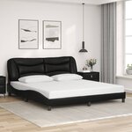 vidaXL Cadre de lit avec lumières LED noir 180x200 cm similicuir