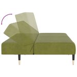 vidaXL Canapé-lit à 2 places vert clair velours