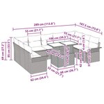 vidaXL Ensemble de canapé de jardin 10 Pièces Gris clair 100 x 55 x 73 cm