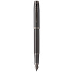 Stylo plume Parker IM Monochrome  Gris acier  plume fine  encre bleue  Coffret cadeau