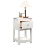 vidaXL Table de chevet Blanc 40x35x61 5 cm Bois de pin massif