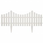 vidaXL Bordure de pelouse Blanc 17 Pièces / 10 m