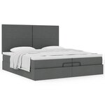 VidaXL Cadre de lit ottoman avec matelas gris foncé 200x200cm tissu