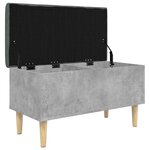 vidaXL Banc de rangement gris béton 82x42x46 cm bois d'ingénierie