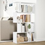 vidaXL Étagère séparatrice de pièce à 4 niveaux blanc bois ingénierie
