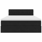 vidaXL Lit de rangement LED avec matelas Noir 140 x 200 cm Velours