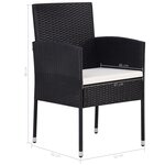vidaXL Ensemble à manger de jardin 9 Pièces Noir