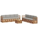 vidaXL Ensemble de canapés d'extérieur 9 pc Naturel et gris clair