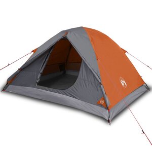 vidaXL Tente de camping à dôme 3 personnes orange imperméable