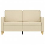 vidaXL Canapé à 2 places Crème 120 cm Tissu