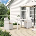 vidaXL Chaises de jardin salle à manger 2 Pièces Blanc et taupe PP