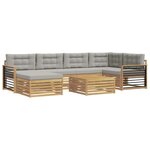 vidaXL Ensemble de canapés d'extérieur 7 pc Blanc et gris clair