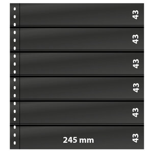 Feuilles de classement Omnia Lindner à 6 bandes pour timbres-poste. Fond - Noir