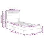 vidaXL Cadre de lit avec bandes LED Blanc 100 x 200 cm Simili cuir