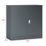 Armoire de bureau casier de bureau meuble de rangement pour salon bureau chambre atelier acier laqué 90 x 40 x 90 cm gris foncé 03_0006322