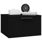 vidaXL Table de chevet murale noir 34x30x20 cm