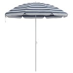 vidaXL Parasol de plage Bleu et blanc 161 x 193 cm Polyester