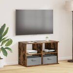 vidaXL Support de télévision avec tiroir Chêne fumé 79 x 40 x 48 cm