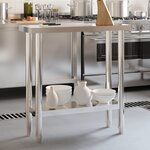 vidaXL Table de travail de cuisine 82 5x30x85 cm acier inoxydable