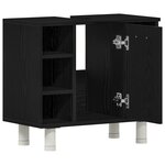 Meuble de salle de bain vidaXL Noir Chêne 60x32x54 cm Bois d'ingénierie
