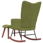 vidaXL Chaise à bascule avec repose-pied Vert clair Velours