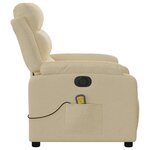 vidaXL Fauteuil inclinable de massage électrique crème tissu