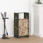 vidaXL Portant de bois chauffage vert olive 40x30x80 cm