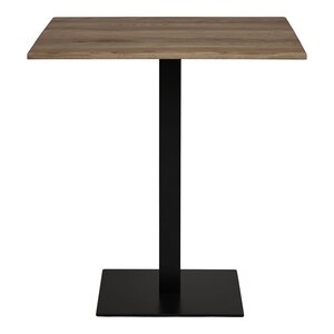 Table de café chêne fumé base en métal noir 70 x 70 x 75 cm