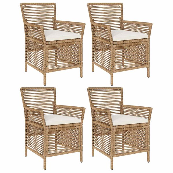 vidaXL Chaise d'Extérieur 4 pc Beige et crème polyrotin