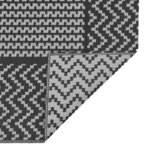 vidaXL Tapis d'extérieur Chevron ARAKIL Noir et gris 600 x 250 cm