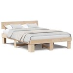 vidaXL Cadre de lit Marron 140 x 200 cm Bois massif en pin