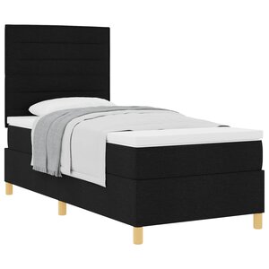 vidaXL Lit à ressorts avec matelas Noir 80 x 200 cm tissu