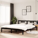 vidaXL Cadre de lit sans matelas noir bois massif 160x200 cm