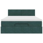 vidaXL Cadre de lit ottoman avec matelas vert foncé 140x190 cm velours