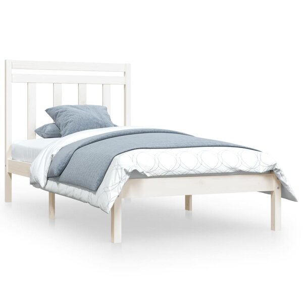 vidaXL Cadre de lit sans matelas blanc 100x200 cm bois massif