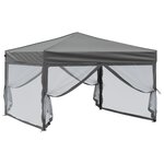 vidaXL Tente de réception pliable avec parois Anthracite 3x3 m