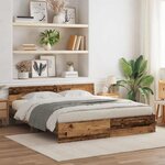 vidaXL Cadre de lit Bois Ancien 203 x 185 x 70 cm Bois d'ingénierie