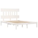 vidaXL Cadre de lit Blanc Bois massif 140x200 cm