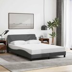 vidaXL Cadre de lit Dover gris foncé 137x190 cm tissu