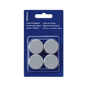 Blister de 4 Aimants ronds MAULpro 30 mm Puiss. 0 6 kg Gris MAUL